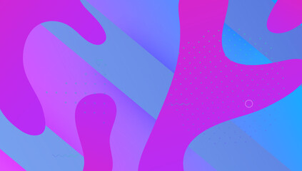 Digital Background. Business Illustration. Blue Mobile Shape. Bright Frame. Fluid Flyer. Tech Abstract Design. Geometric Concept. Color Landing Page. Magenta Digital Background