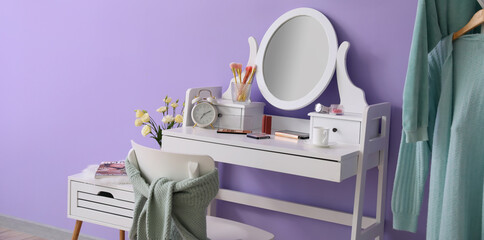 Interior of modern room with dressing table