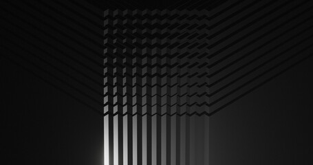 Obraz premium Render with gray rectangles with bright highlights