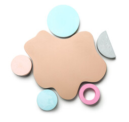 Abstract showcase pedestal on white background