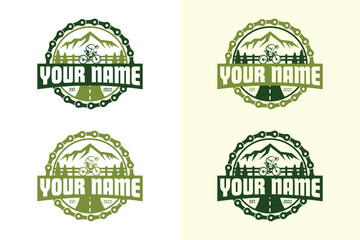 Mountain bikes logo emblem. Very suitable for symbol, logo, company name, brand name, personal name, icon and many more.