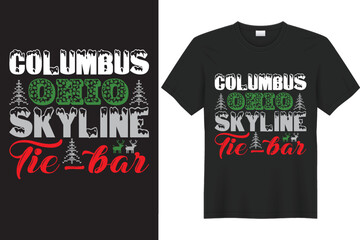 Columbus Ohio Skyline Tie-bar t shirt design concept