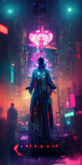 Neon Tarot Card Design. Poker Back Design. Greeting Card with Magic Light. Board Game Cards. Concept Art Scenery. Book Illustration. Video Game Scene. Serious Digital Painting. CG Artwork.
