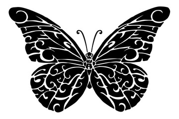 beautiful Black butterfly Tattoo vector