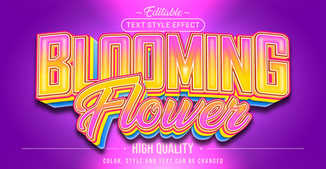 Editable text style effect - Blooming Flower text style theme.