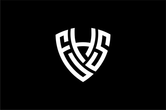 EHS creative letter shield logo design vector icon illustration