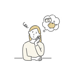 お金について悩む女性