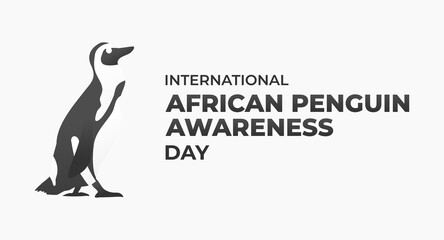 International African Penguin Awareness Day Poster Background Template to Help Penguin Thrive in October Celebration Vector Illustration