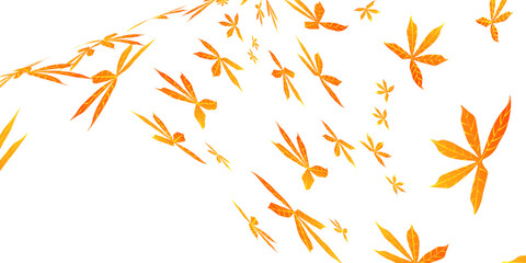 Naklejka na ściany i meble Abstract white background with orange leaves