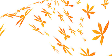 Abstract white background with orange leaves