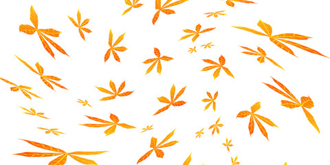 Abstract white background with orange leaves