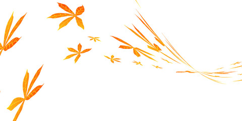 Abstract white background with orange leaves