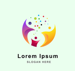 abstract logo diversity and togetherness of social people. Social team logo icon. Social diversity, team work.