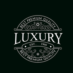 Vintage frame logo. Antique label. Suitable for tattoo studio, barber shop, whiskey label, wine, beer, brewing, salon, shop, signage.