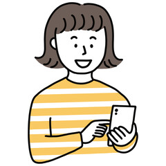 スマートフォンを使う若い女性