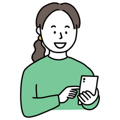 スマートフォンを使う女性