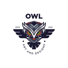 Owl logo in abstract style