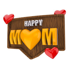 Text mothers day for composition 3d render