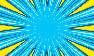 Blue comic burst abstract background