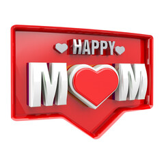 Text mothers day for composition 3d render