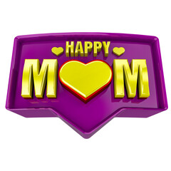 Text mothers day for composition 3d render