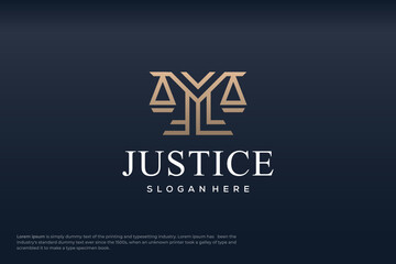 Justice law logo template collection