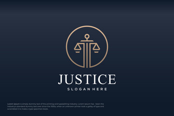 Fototapeta na wymiar Justice law logo template collection