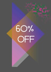 Huge sale and sixty percent discount flyer brochure