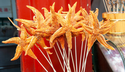 Beijing Wangfujing snack Street special food starfish