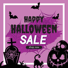 halloween promotion halloween sale background design vector