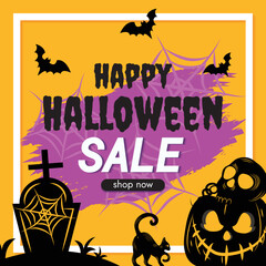 halloween promotion halloween sale background design vector