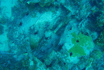 Japanese navy airplane Betty bomber in WW2 Chuuk (Truk lagoon), Federated States of Micronesia (FSM). Here is the world's greatest wreck diving destination.Chuuk (Truk lagoon).