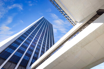 USA, streets of Portland city downtown and financial center.