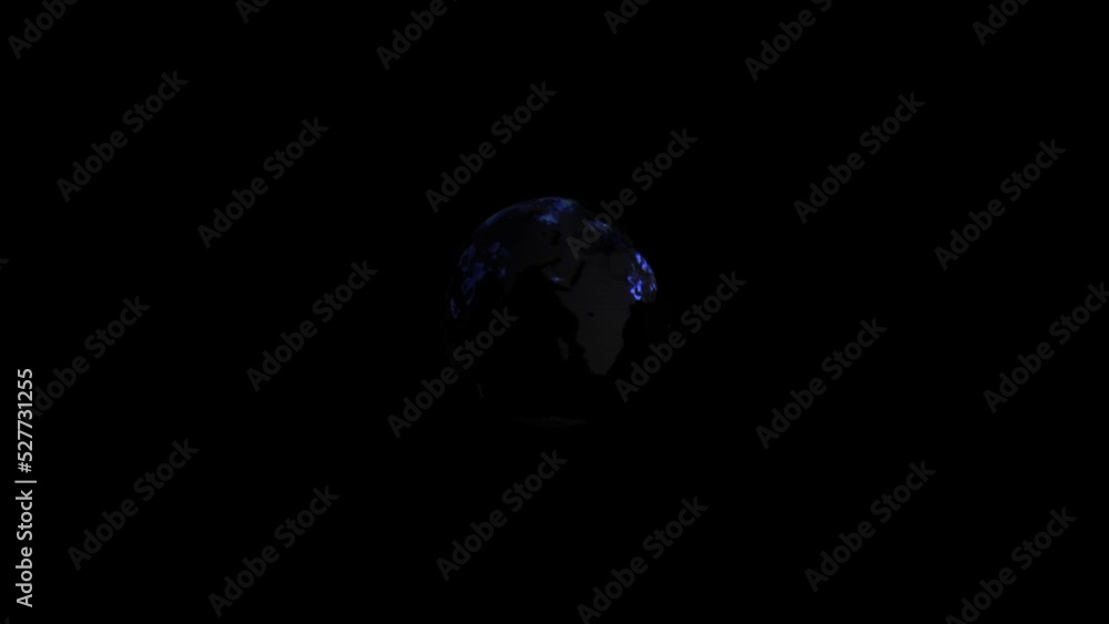Poster Hologram of the globe for international, worldwide web or networking with black futuristic or information technology background and mockup. 3D global design for IT cyberpunk security or ai hacking