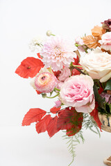 Beautiful fall flower bouquet with copy space
