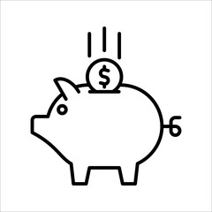 piggy bank icon. Piggy Bank Related Vector Line Icon. vector illustration on white background. eps 10
