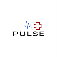 Modern medical logo design with vibrant heart pulse line, abstract cardiogram symbol, healthcare and cardiology concept for clinic, hospital, pharmacy, treatment, and wellness identity.