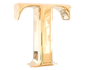 alphabet letter T golden 3d