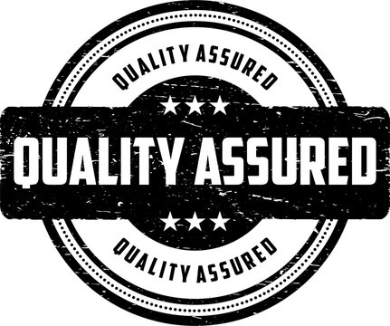 Quality assured grunge rubber stamp