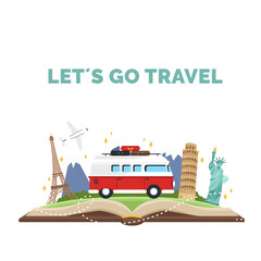 Fototapeta premium travelling vacation design illustration 