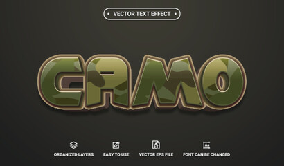 Camo Editable Vector Text Effect.
