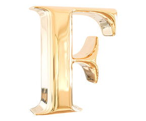 alphabet letter F golden 3d