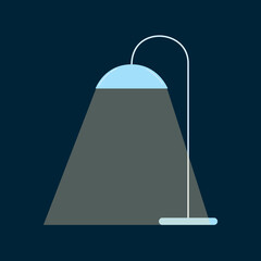Floor lamp for loft, living room, bedroom, study room and office. Light isolated electric home interior energy furniture. Flat vector cartoon illustration, clipart.