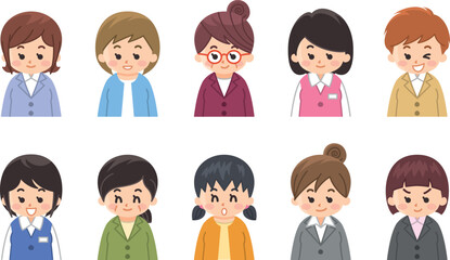 ビジネスウーマンのアイコンセット　バリエーション　色々