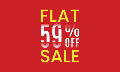 flat 59 percent off sale, flat 59 percent vector typography, abstract 59 percent discount