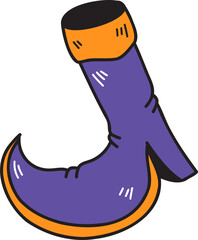 Hand Drawn Halloween Boot illustration on transparent background