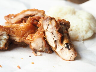 Thai fried chicken with sticky rice