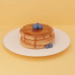 3D Blueberry Pancake