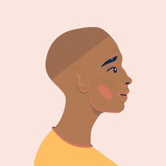 Avatar of woman of different cultures and nationalities. Human profile portrait.