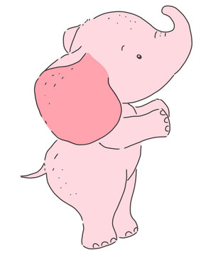 Cute Pink Baby Elephant